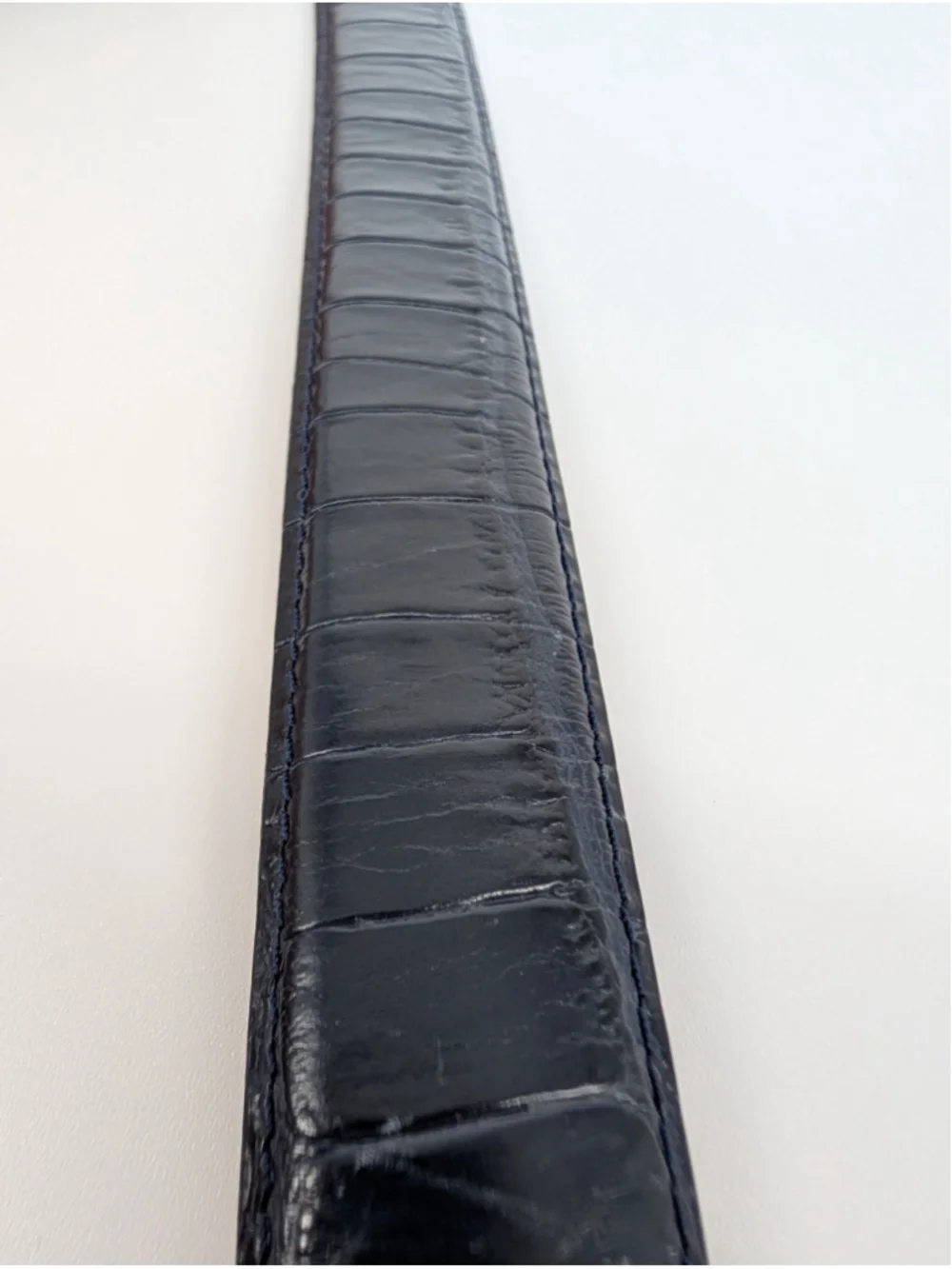 Belt Master Black Croc Embossed Leather Belt 36 Silver Western Buckle Heritage